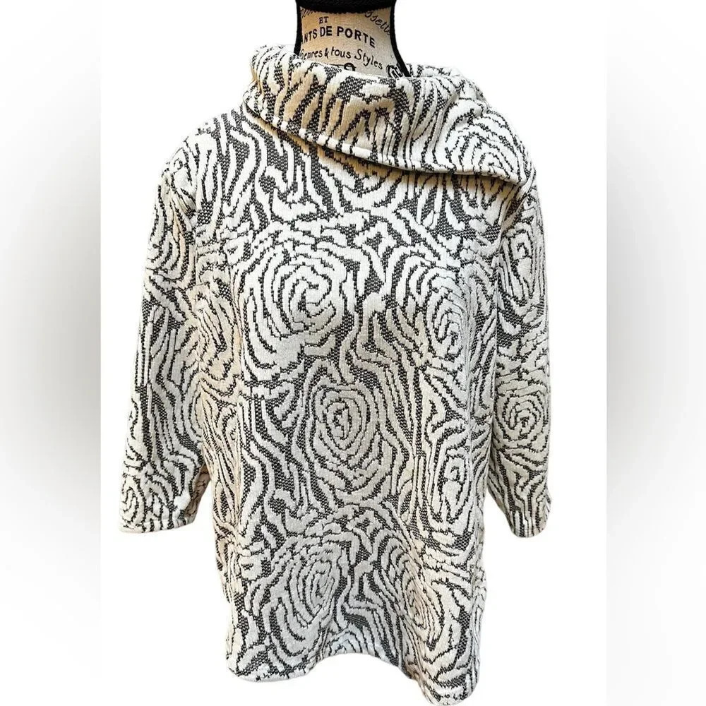 Womens Ruby Rd. Mint Condition Floral Side Button Cowl Neck Tunic